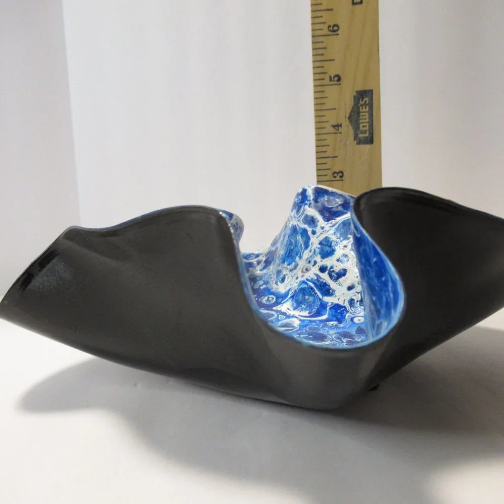 Acrylic Flow painted Record Bowl
